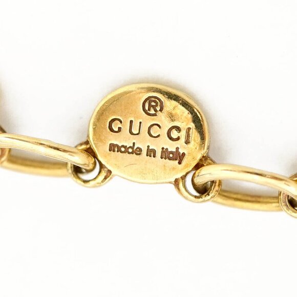 GUCCI G Logo Link Chain Bracelet 6.8" 18 Yellow Gold Auth w/Box d1144 - Picture 12 of 16